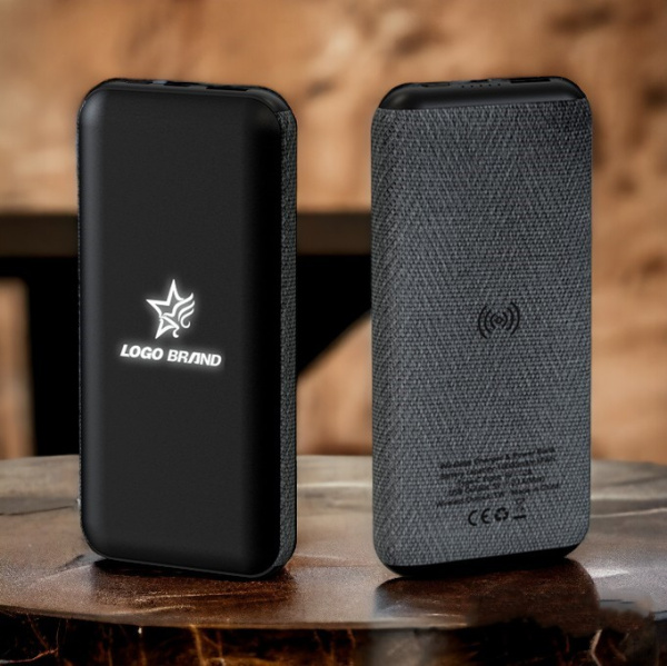 Внешний аккумулятор Power Bank Stormoway 10000 mAh с беспроводной зарядкой с покрытием из экокожи / Портативное зарядное устройство / Повербанк
